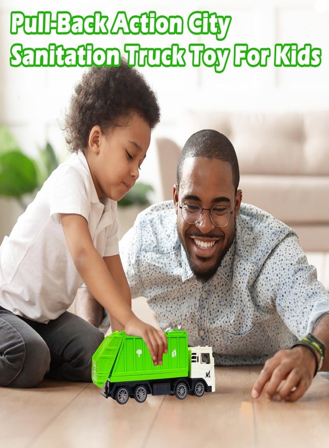 VGRASSP City Sanitation 8 Wheel Truck Toy for Kids - Friction Powered Garbage Dumper Toy Vehicle with Openable Top and Back Door - Color As Per Stock - Image 4